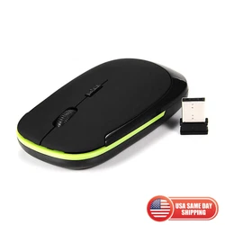 Ajustable DPI Switch: 800-1200-1600DPI. 2.4GHz Wireless Mouse Smooth Hand Feeling Ultra Slim Mini USB Receiver...