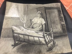Ancien Dessins Marius Barthalot. 1861/1955Légèrement plier en haut à droite Dim 33,5x30 cm
