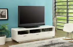 Material MDF. Anchor your living room with this modern styled TV stand. This charming stand is excellently crafted from...