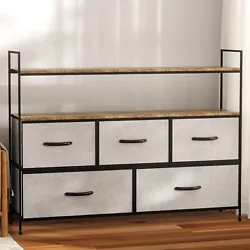 Works perfectly with other storage furniture. 5 Drawer Storage Capacity: 5 chests of drawers to conveniently organize...