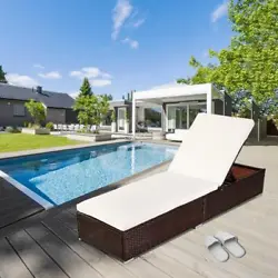 This lounge chair is weather-resistant and lightweight for easy carry. Its contemporary style make it suitable for pool...