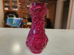 RARE Fenton LG Wright Rose Ruby Lamp Font. Perfect for making a new lamp or restoration of an older lamp.