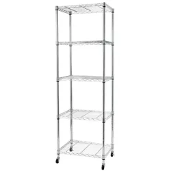 Constructed from high strength steel with industrial-strength zinc coating, wire shelving units can hold up an...