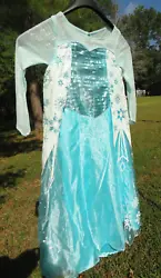 Disney Princess Frozen Elsa Long Sleeve Dess-up Costume Size Small 4-6X Blue