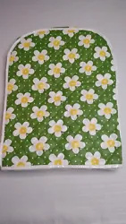 VTG Small Appliance Cover Green with White Yellow Flowers New. Unbranded. I believe its vinyl. Comes from a smoke free...