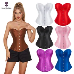 Overbust Waist Bustier Shaper Basques. Back Design: Lace up. Material: 90% Polyester, 10% Spandex. Washing: Only hand...