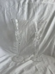 Waterford Crystal Wedding Champagne Toasting Flute Pair 104763 Swan Heart #8.