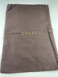 New, and unused, Gucci brown with gold logo drawstring sleeper shoe bags.