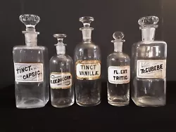 This lot of 5 antique pharmaceutical apothecary bottles is a must-have for any collector! Each piece in this lot has...