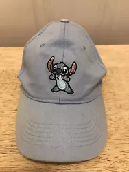 Disney Lilo & Stitch Cute & Fluffy Light Blue Baseball Hat Cap Adjustable. Possibly adult size? No markings. The Velcro...