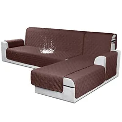 VANSOFY Reversible sectional couch covers are suitable for both left and right chaise. Easy Installation: Easy to fit...