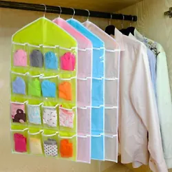 Single sided, total 16 pockets. No hanger is included. The whole organizer is non-toxic, odorless, durable, and easy to...