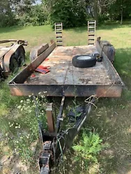 Tandem Axle Equipment Trailer Heavy Duty Ramps Needs front axle replaced or weldedAll steelNo titleI can include new...
