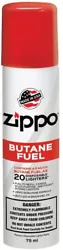 GENUINE Zippo Butane Fuel 75 ML. Zippo Butane Fuel. Fuel to refill candle, multi-purpose, and pocket Butane Lighters....