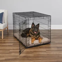 Best of all, this crate is paw-fect for travel because it conveniently folds down flat and has a strong, plastic...