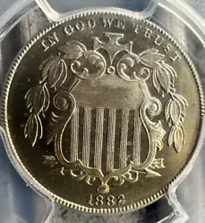 1882 Shield Nickel PR64 PCGS. Beautiful coin