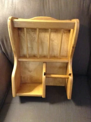 Beautiful wood magazine rack, toilet paper holder & tissue box holder for bathroom. All in one piece.