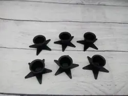 You will receive 6 of these black star taper candle holders. You can use wax or battery operated candles. Candles not...