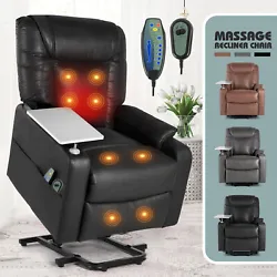 1 x Electric Power Lift Chair Recliner. 8 Point Massage. Massage: Yes. Detachable tray table with cup holder. Bi-case...