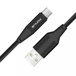 Cotton Braided Type-C USB Cable 6ft Long Sync Wire USB-C Power Data Cord [Fast Charging Support] Black. Durable Cotton...