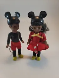 2x McDonalds Madame Alexander Doll Mickey Minnie Mouse Girl African American.