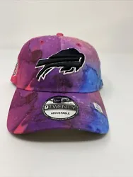 Mens Buffalo Bills New Era Pink 2022 NFL Crucial Catch 9TWENTY Adjustable Hat.
