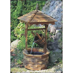 This elegantly rustic wishing well fountain isnt just for regular old wishing. Its for wishing well. Think good...
