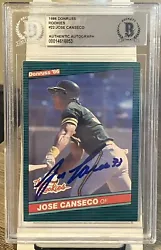 JOSE CANSECO Rookie Card Autograph 