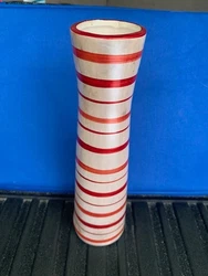 This candy stripe vase is great for your holiday flowers.  It stands 9.5
