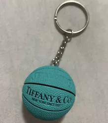Tiffany & Co. Basketball Key Chain New York Since 1837 Spalding. Baby blue and black keychain with silver keyringTags...