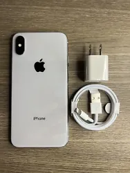 iPhone X Silver 256GB UnlockedFunctions PerfectlyCleanUnlocked for All CarriersNormal Signs of WearNew Cube & Charger...