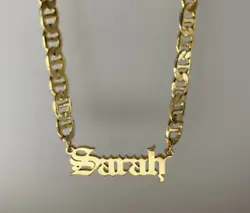 Personalized Necklace Chain Old English Font. Necklace Type: Pendant Necklace. Chain Type: Link Chain. Item Type:...
