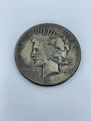 1921 Peace Dollar 90 % Silver Dollar Key Date.