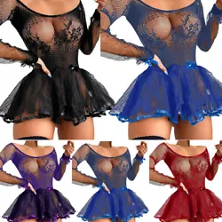 See-through nightdress show your beautiful curves, make you more charming and attractive. Set Include : 1x Miniskirt....