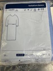 Disposable Isolation gowns.  Blue size XL.  Pack of 10.  Brand new- unopened package.