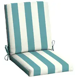 Take a vacation in your own backyard with the Mainstays Turquoise Cabana Stripe Outdoor Dining Chair Cushion. It is the...