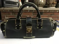 Suhali Black Leather. Engraved with “ Louis Vuitton Paris ” Logo. Long Cylindrical Handbag. This bag IS AUTHENTIC....