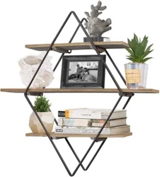 • [Easy to Assemble] The rustic rhombus shelf is simple and clear structure for quick installation. It would be a...