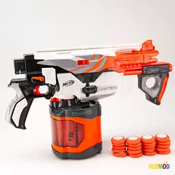 Vortex Pyragon. Blaster Shooter Gun + Disc Drum Magazine with 20 Disc. Condition: Previously used. Tested and in good...