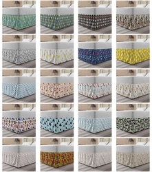 Ambesonne Bedskirt Bedroom Decor Wrap Around Elastic Bed Skirt Gathered Design In 4 sizes. All around wrap gathered....