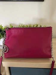 Michael Kors Hot Pink Soft Leather Shoulder Bag w/MK Silver Fob. Only used oncePlease ask questions and thank you for...