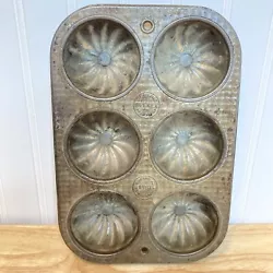 Vintage Ecco Ovenex 6 Muffin Cup Cupcake Pan X1060 Made In USA.