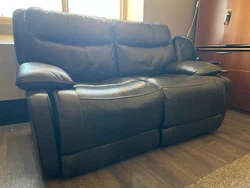 Leather Recliner Two Seat, Charcoal Grey. Love Seat Electric Recliner. Original owner.