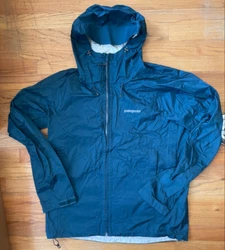 Mens Patagonia H2NO Blue Hoodie Windbreaker Full Zip Jacket Size M Long Sleeve
