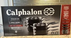 Brand NEW in Box Calphalon Premier 10pc Hard Anodized Nonstick Space Saving Cookware Pans Set. Fast and Free Shipping...