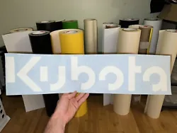 This is a listing for 1 kubota white decal! The sticker is appx. 24” longColor: white100% high quality vinyl...