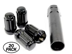 Includes 20 Premium Spline Style Black 12x1.5mm Lug Nuts w/ Spline Drive Key. Not For OEM Use! Thread: 12x1.5mm. Each...