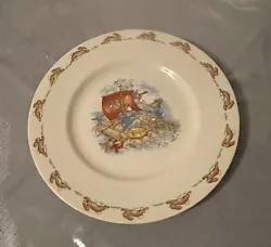 Royal Doulton Bunnykins Childs plate Sailing On A Raft. Condition is used but looks new with no chips or cracks