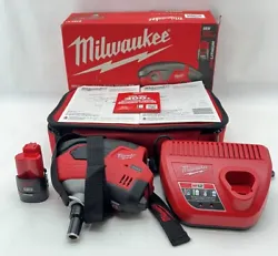 MILWAUKEE PALM NAILER KIT MODEL 2458-21, TESTED AND FUNCTIONS AS INTENDED, SEE PICTURES FOR EXACT PHYSICAL CONDITION,...