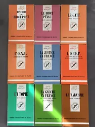 Lot de 9 livres anciens . Que Sais-je ? Thème Droit /politique. 1975 à 1980Quelques inscriptions signatures en...